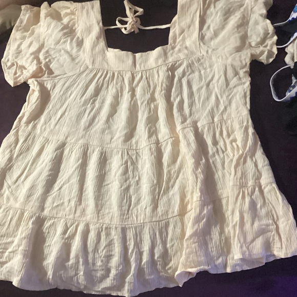 89th & Madison Tops - 89th & Madison Cream Blouse with Square Neckline